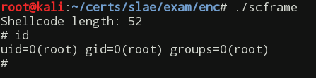 Working encoded shellcode