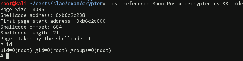 Running shellcode decrypter